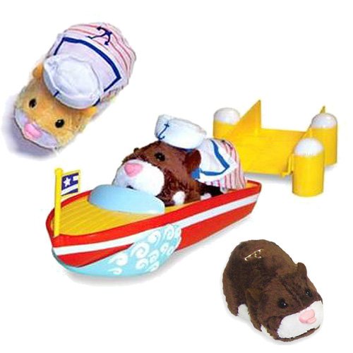 Zhu Zhu Pets Hamster Scoodles Plus Boat & Dock with Sailor Outfit (Hamster Included!)