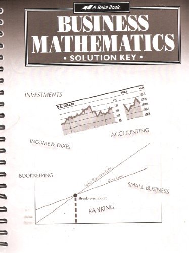 business mathematics solution key a beka book
