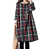 (マーシェル) Marshel マタニティ ワンピース 綿 チェック グリーン XL