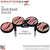 Zebra Stripes on Pink Skin by WraptorSkinz fits Rock Band Drum Set for Nintendo Wii, XBOX 360, PS2 &