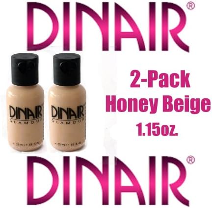 DINAIR AIRBRUSH MAKEUP - HONEY BEIGE FOUNDATION 1.15 OZ. -2 PACK