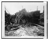 Historic Print (S): Amidships and bow wreckage partly removed