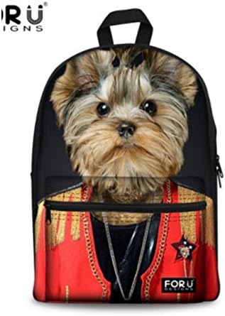 Cute Dog Panda Printing Men Travel Laptop Canvas Backpacks Female - C0216J