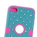iPod Touch 6th Case, KAMII 3 Layers Verge Hybrid Soft Silicone Hard Plastic Triple Quakeproof Drop Resistance Protective Case Cover for Apple iPod Touch 5 6th Generation (Teal Purple)