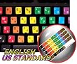 LEARNING ENGLISH COLORED KEYBOARD STICKERS (LOWER & UPPER CASE)