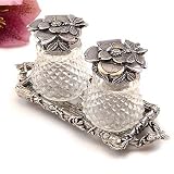 Review Modern Artisans  / Dragonflies Pewter and Glass Salt and Pepper Shaker Set with Matching Pewter Tray