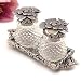 Kitchen & Housewares : Dragonflies Pewter and Glass Salt and Pepper Shaker Set with Matching Pewter Tray