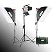 ePhoto Focusable 3 Spot & Flood Light 2400 watt lights Constant Continuous Video Studio kit  FL100R