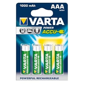 Varta Power Accu Rechargeable 1000 mAh AAA Batteries - 4-Pack