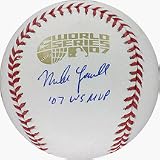 Mike Lowell Autographed 2007 World Series Baseball with 07 WS MVP Inscription