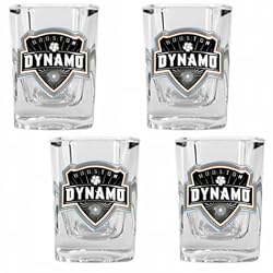 Houston Dynamo 4-Piece Square Shot Glass Set  (Primary Team Logo)