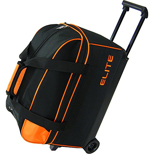 Elite Bowling Basic Double Roller Bowling Bag (Black/Orange)