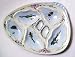 Fish Shell Floral Flowers Porcelain Oyster Plate Gold Accent