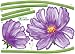 Purple Cosmos Vibrant Flower Sprouts and stem - Reusable Easy Instant Decoration Wall Sticker Decal Peel & Stick