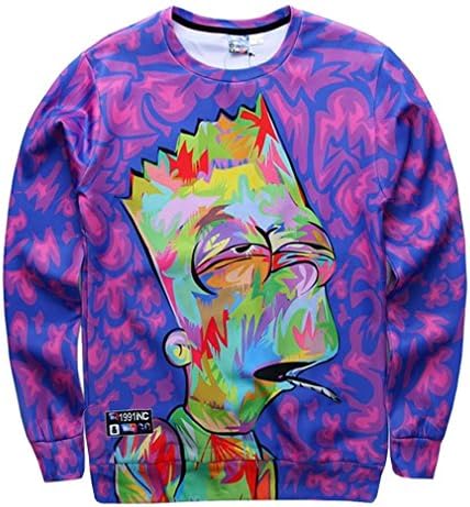 Hipster Unisex 3D Simpsons Funny Pullover Hoodies Funny Hip Hop Clothing