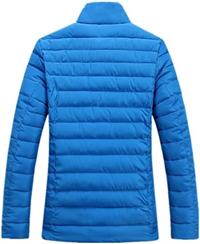 Men Winter Thicken Warm Stand Collar Puffer Slim FIt Jacket Coat Outwear Parka Navy Medium