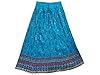 Broomstick Long Crinkle Skirt Hippie Shabby Chic Turquoise Blue Cotton Maxi Skirts