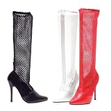 5 Heel Knee High Fishnet Boot. by Ellie