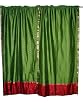 2 Green Red Artsilk Sari Curtains Drapes Panels Window Dressing Rod Pocket 84