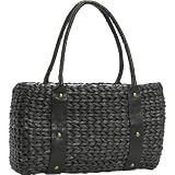 Straw Studios Studded Cornhusk Satchel