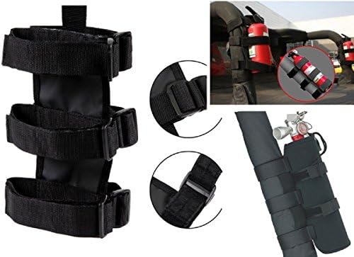 Bolaxin Jeep Wrangler Black Fire Extinguisher Holder for Roll Bar - Large