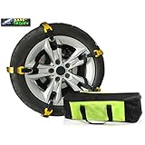 BangTheory Simple Car Snow Chain Tire Chain (Set of 10 Chain) Easy Installation (L Size Spike Part (Yellow Part) About 42cm Total Length About 98cm Fits Tire Width 235-295)