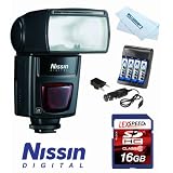 Nissin ND622MKII-C Speedlite Di 622 Mark II Flash System for Canon + Charger + 16GB Kit