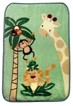 NoJo Jungle Babies Luxury Plush Throw Blanket