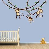 Monkey Wall Decal for Baby Nursery or Kid's Room