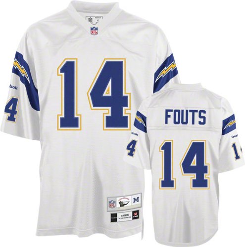 Dan Fouts Throwback Jersey: Reebok 1970 San Diego Chargers #14 White Premier Jersey