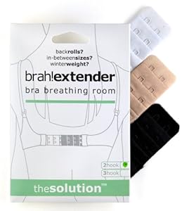 Brah! Extender: bra breathing room 2-hook (3 pack- white, black, beige)