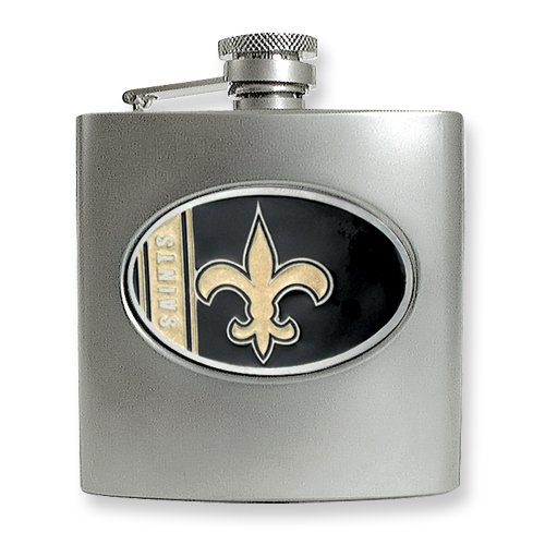 New Orleans Saints Stainless Steel Hip Flask