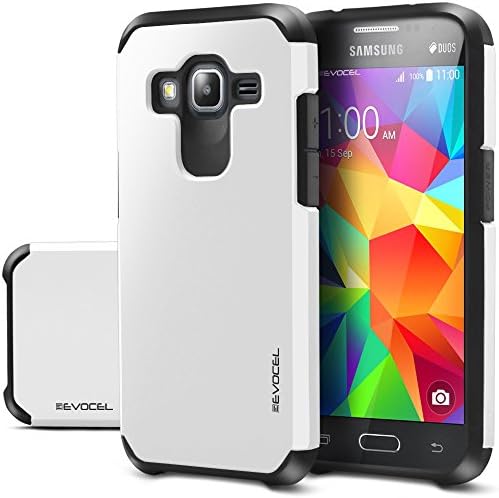 Evocel® Galaxy Core Prime / Prevail LTE Case [Dual Layer Series] Hybrid Armor Protector Case For Samsung Galaxy Core Prime / Galaxy Prevail LTE (SM-G360), Snow (EVO-SAMG360-SA18)