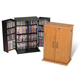 Click here to buy Oak Finish Small Deluxe Media Storage With Lock By Prepac Furniture by Prepac.
