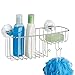 InterDesign Reo Power Lock Suction Bathroom Shower Combo Caddy Basket for Shampoo, Conditioner, Soap - Stainless Steel