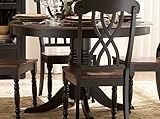 Round Dining Table in Antique Black with Warm Cherry Top