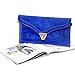 BMC Womens Textured PU Leather Suede Topped Envelope Flap Handbag Fashion Clutch