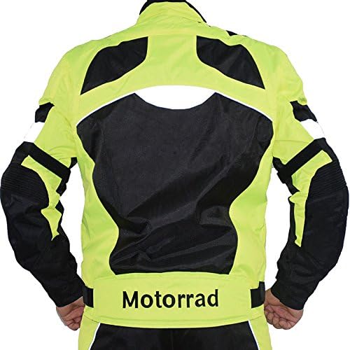 Easy Life Tech-Motorrad Mens Motorcycle Jacket Waterproof Windproof with Protector Detachable Cotton Liner Black XXL With Reflective Strips Euro Size 52