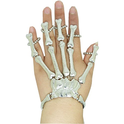 Ularmo New Hot Popular Chic Punk Gothic Bones Skull Skeleton Hand Fingers Ring Bracelet
