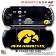 Iowa Hawkeyes Gold on Black WraptorSkinz Skin and Screen Protector Kit fits Sony PSP 3000