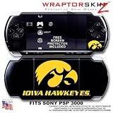 Iowa Hawkeyes Gold on Black WraptorSkinz Skin and Screen Protector Kit fits Sony PSP 3000