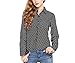 Promithi Womens Long Sleeve Lip Printing Lapel Chiffon Shirt Bottom Shirt