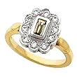 14K Two-Tone Gold Golden Topaz and Diamond Ring