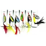 MELIPBass and Trout Annihilator Spinner Fishing Lure Kit, Pack of 6