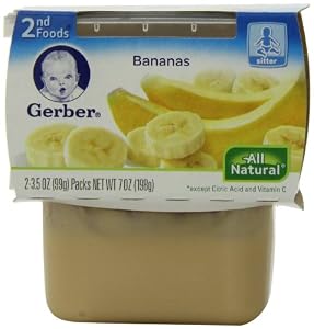 Gerber 2nd Foods Bananas, 2-Count, 3.5-Ounce Tubs (Pack of 8)