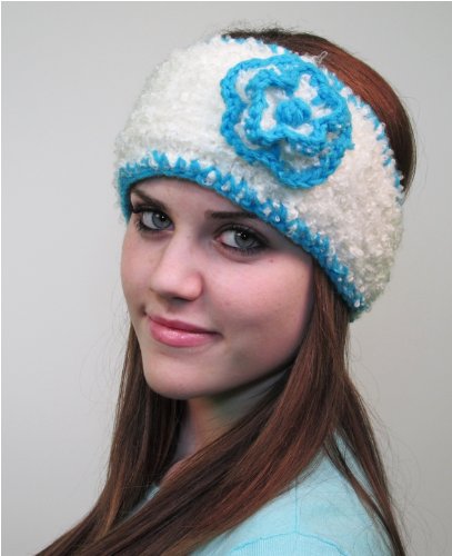 Classic blue white mixed colors acrylic knitted yarn headband