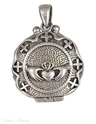 Sterling Silver Claddagh Locket Pendant