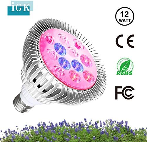 Led Grow Lights, 12W Plant Growing Lights E27 Bulbs For Garden Greenhouse, Hydroponic and Family Balcony