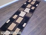 Kitchen & Housewares : Retro Brown Square Modern Home Hall Retro Runner Rug 60cmx230cm