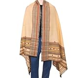 Tribal Design Mens Meditation Shawl and Wrap Dress in Wool Size: 88 inches x 48 inches